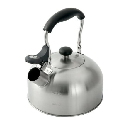 Mainstays 1.8-Liter Whistle Tea Kettle, Induction Compatible, Stainless Steel, Silver