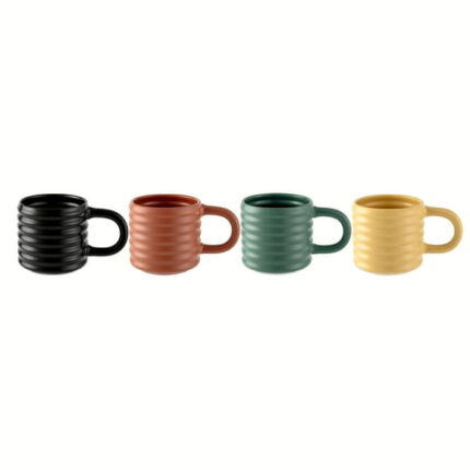 Mainstays 17oz Ribbed Matte Finish Stoneware Coffee Mugs