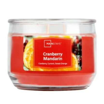Mainstays 3-Wick Glass Jar Candle, Cranberry Mandarin, Coral Red, 11.5 oz