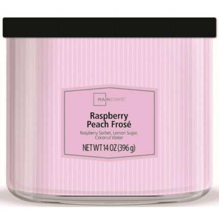 Mainstays 3-Wick Textured Wrap Raspberry Peach Frose, 14-Ounce