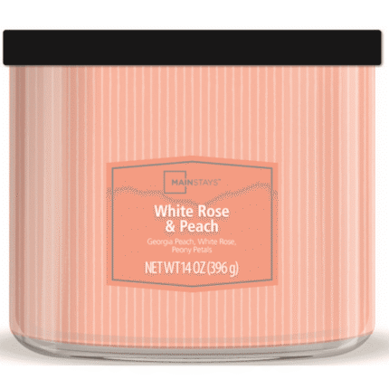 Mainstays 3-Wick Textured Wrap Whie Rose Peach, 14-Ounce