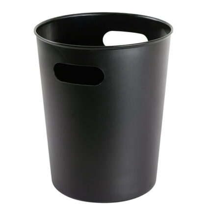 Mainstays Basic Plastic 2.64 Gallon Wastebasket in Rich Black for Bathroom, Bedroom or Office