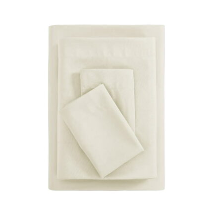 Mainstays Basic Value Microfiber Bed Sheet Set, Fresh Ivory, Queen, 4 Piece