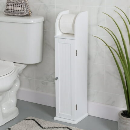 Mainstays Slim Bath Cabinet with Toilet Paper Holder, White