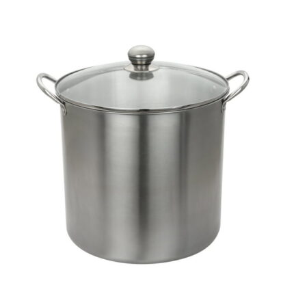 Mainstays Stainless Steel 21.5 Qt Multi-Use Water Bath Canner Tempered Glass Lid Silver