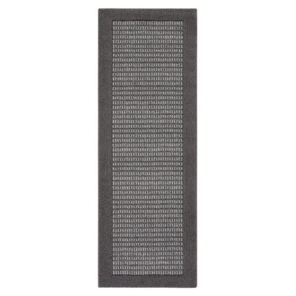 Mainstays Farmhouse Faux Sisal Olefin Gray Border Indoor Hallway Runner Rug, 2'x6'