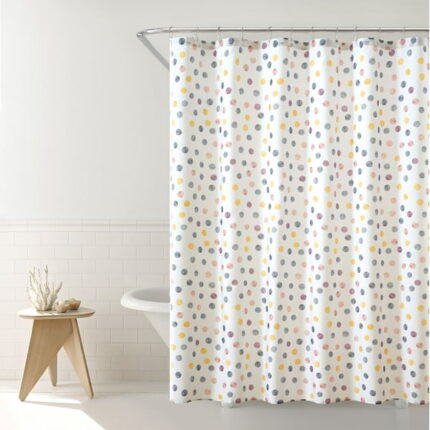 Mainstays Watercolor Dots Shower Curtain, 72" X 72", Polyester