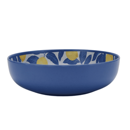 Mainstays by Becky G. & Alejandra Bamboo Melamine Dinner Bowl, Lemon & Blue