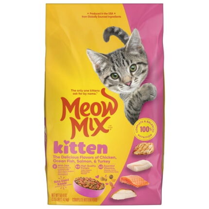 Meow Mix Kitten Lil Nibbles Dry Cat Food for Kittens, 3.15 lb. Bag