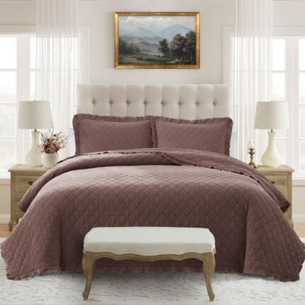 My Texas House Penelope Brown Adult 3-Piece Quilt Set, Full/Queen