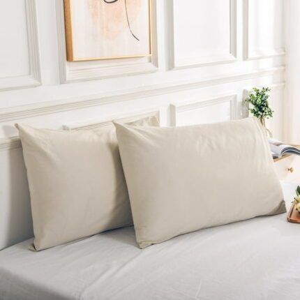 NEXHOME PRO 100% Organic Cotton King Pillowcases Set of 2, Envelope Closure, Soft Durable Pillow Cases for Bed (20x36 inch, Linen)