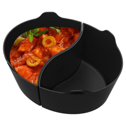 Keyohome 2Pcs Slow Cooker Divider Liner for 6Qt Pot Reusable Silicone Cooker Divider Insert Leakproof Heat Resistant Slow Cookers Kitchen Accessories