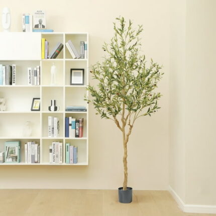 Nafresh 7FT Tall and Fuller Style Artificial Olive Tree, Realistic Faux Olive Plant for Indoor D?cor