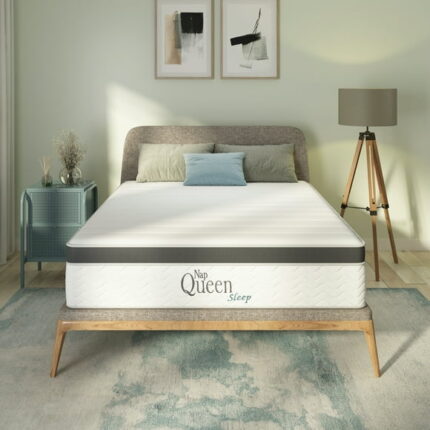 NapQueen Maxima 8? Queen Innerspring Mattress, Cooling Gel Infused Memory Foam Mattress in a Box, Adult
