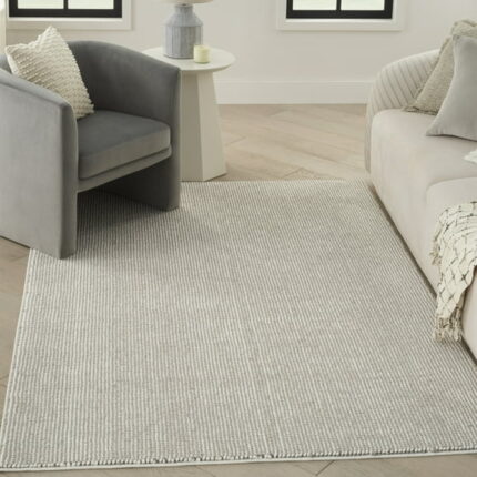 Nourison Textured Home All-over design Ivory Mocha 5'3" x 7' Area Rug (5x7)