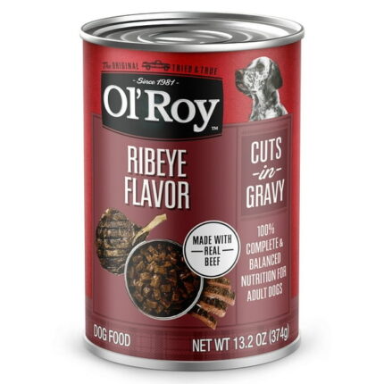 Ol' Roy Ribeye Flavor Cuts in Gravy Wet Dog Food, 13.2 oz Can