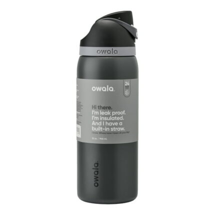 Owala FreeSip Stainless Steel Water Bottle, 32oz Gray