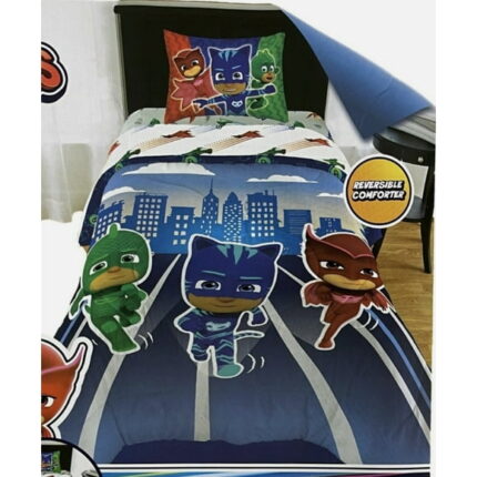 PJ Masks Kids Reversible Twin Comforter and Sheet Set