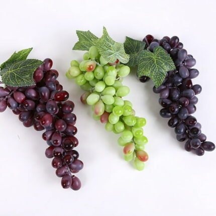 Papaba 1 Bunch Fake Grape Artificial Plastic Lifelike Faux Fruit Home Garden Decoration