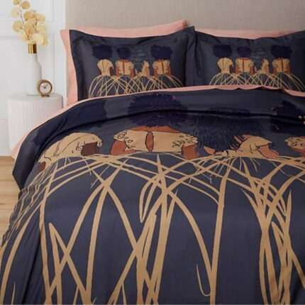 Pardon My Fro Royal Gray Duvet Cover & Pillow Sham 3- Piece Set for Women, Full/Queen Bedding Set