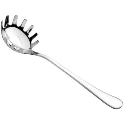 Pasta Spoon Stainless Steel Spaghetti Server Slotted Spoon Kitchen Utensils for Restaurant Shop Supplies (Silver)