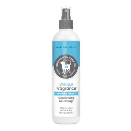 Petkin 8 Fluid Ounces Size Vanilla Fragrance Infused with Hemp Oil for Dogs and Cats. 8 Fluid oz.