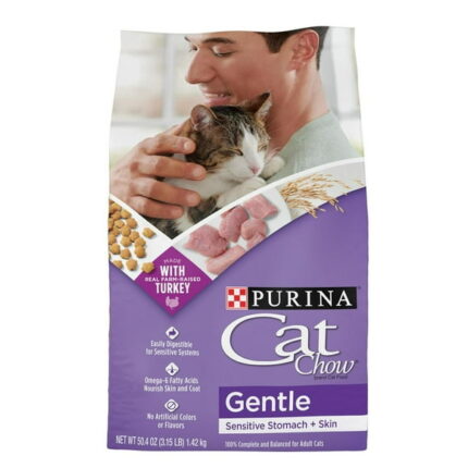 Purina Cat Chow, Gentle Dry Cat Food, Sensitive Stomach + Skin - 3.15 lb. Bag