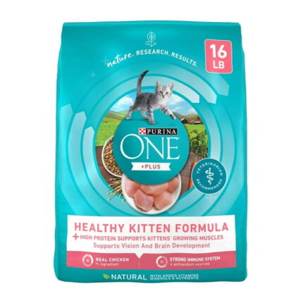 Purina ONE Plus, Healthy Kitten Formula, Dry Kitten Food, Chicken, 16 lb Bag