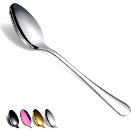 ReaNea  Silver Dinner Spoons 12 Pieces Stainless Steel Table Soup  Dessert Spoons Sliverware Set