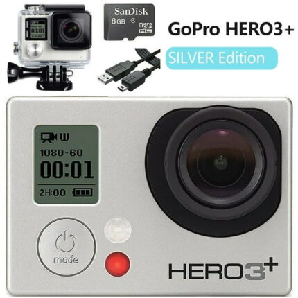 Restored GoPro HERO3+ Silver Edition Action Camera HD Video + 8G SD Card + Waterproof Case (Refurbished)