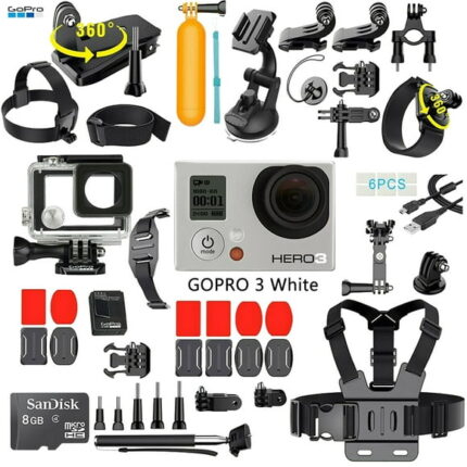 Restored GoPro HERO3 White Edition Action Sport WiFi Camera Camcorder With 35In1 Action Camera Accessory Kit (Refurbished)