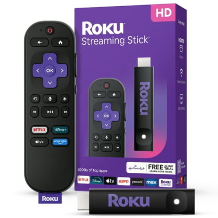 Roku Streaming Stick 2025 - HD Roku Streaming Device for TV with Voice Remote - Free & Live TV
