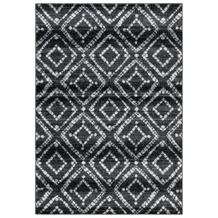 SAFAVIEH Adirondack Lecia Geometric Area Rug, Black/Ivory, 5'1" x 7'6"