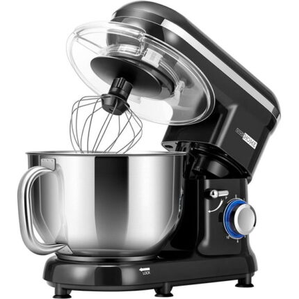 SPECSTAR Stand Mixer, 650W 10 Speed 6 Quart Tilt-Head Kitchen Electric Food Mixer with Beater, Dough Hook and Wire Whip, Black