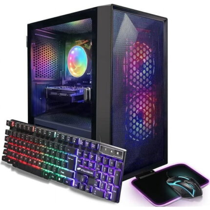 STGAubron Gaming Desktop PC, Intel Core I5 up to 3.7G, RX 550 4G, 16G, 512G SSD, WiFi, BT 5.0, RGB Fan x 3, Win 10 Home