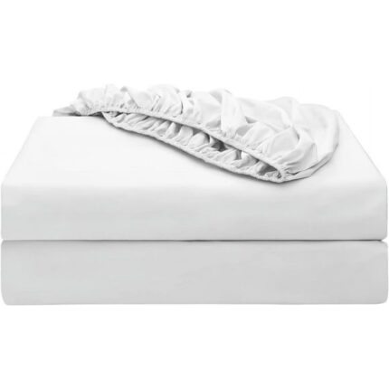 Shunjie.Home Fitted Sheet Only Twin XL Size 2 Pack, 100% Egyptian Cotton, 600 Thread Count, 16" Deep Pocket, White