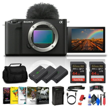 Sony ZV-E1 Mirrorless Camera (Black) + 2x 64GB Card + 2x Extra Battery + Tripod