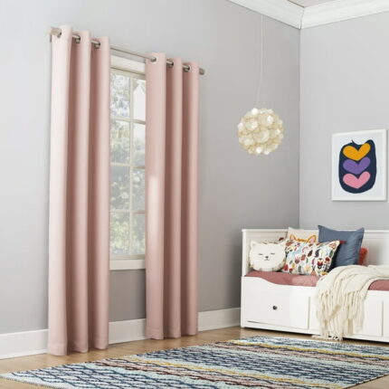Sun Zero Solid Print Grommet Blackout Curtain Panel, 40" x 84"