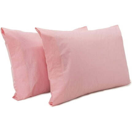 Superity Linen Pillow Cases Standard Size - Open Enclosure - 2 Pack - 100% Soft and Comfortable Premium Cotton - Pink