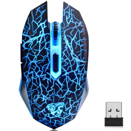 TENMOS Wireless Gaming Mouse Rechargeable Silent Colorful LED Optical Computer Mice with USB Receiver