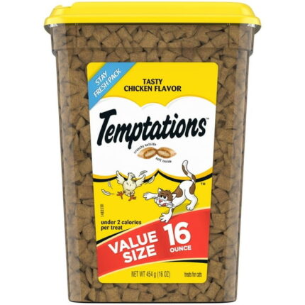 Temptations Tasty Chicken Flavor Crunchy And Soft Cat Treats, 16 Oz Tub