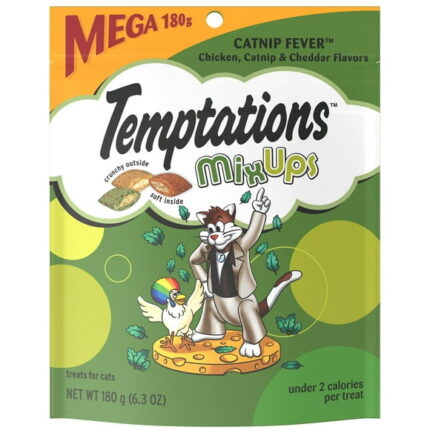 Temptations Mixups Catnip Fever Flavor Crunchy And Soft Dry Cat Treats, 6.3 Oz Pouch
