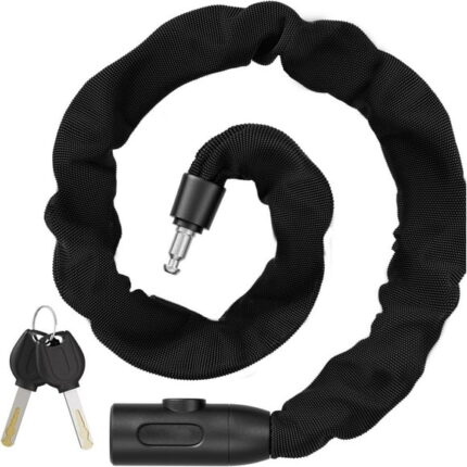 TenFans Heavy Duty Bicycle Lock Chain with Keys - 3 feet Anti-Theft Lock for Bikes, Motorcycles, Doors, Gates, Fences, Grills (6mm Thick)