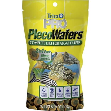 Tetra PRO PlecoWafers 5.29 Ounces, Nutritionally Balanced Vegetarian Fish Food for Bottom Feeders, Concentrated Algae Center