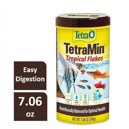 Tetra TetraMin Tropical Flakes Nutritionally Balanced Fish Food, 7.06 oz.