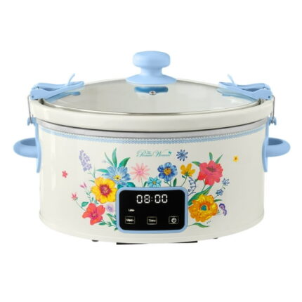 The Pioneer Woman 6 QT Slow Cooker, Locking Lid, Digital, Brilliant Blooms, Model PW8400778514-7