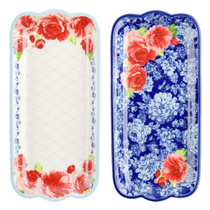 The Pioneer Woman Frontier Rose 14.17-Inch Serving Platters, 2-Pack