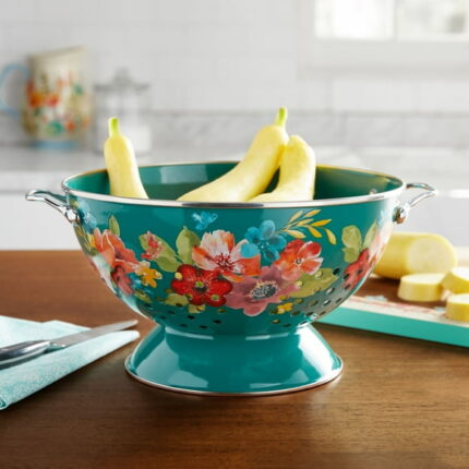 The Pioneer Woman Wildflower Whimsy Enamel on Steel 5-Quart Colander