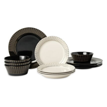Thyme & Table Maison Collection, 12-Piece Stoneware Dinnerware Set
