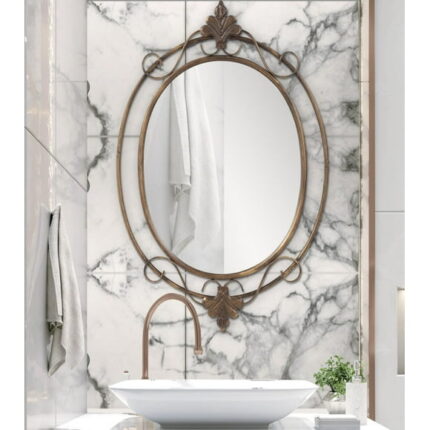 Tyler Dillon Decorative Wall & Accent Mirror with Vintage Oval Metal Frame - 33"H x 21"W